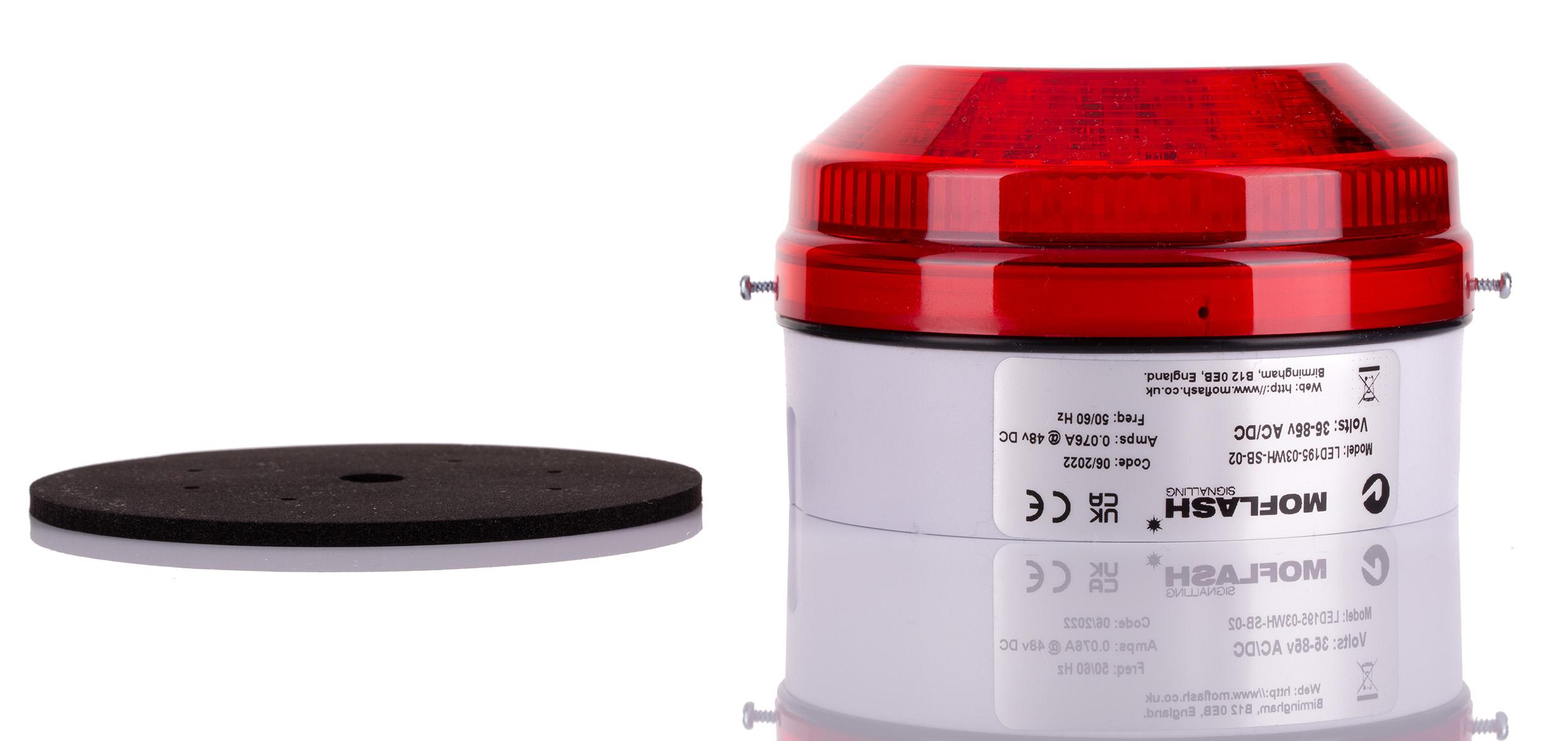 Moflash LED195 Series Red Multiple Effect Beacon, 35 → 85 V ac/dc, Surface Mount, Wall Mount, LED Bulb, IP65