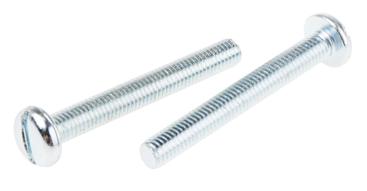 RS PRO Slot M5 Pan Steel Machine Screws DIN 85 x 40.0mm
