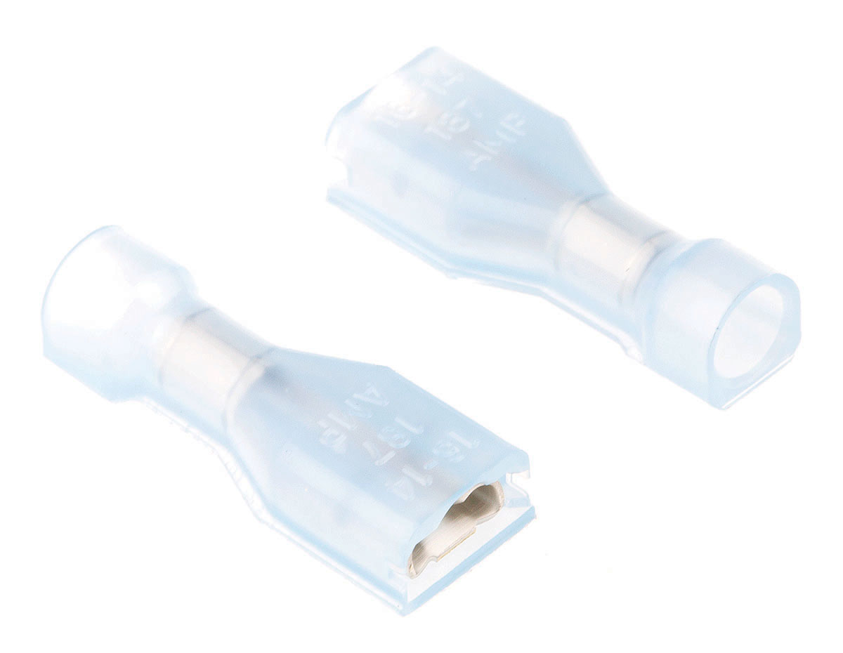 TE Connectivity Ultra-Fast .187 Blue Insulated Female Spade Connector, Receptacle, 4.75 x 0.51mm Tab Size, 1.3mm² to