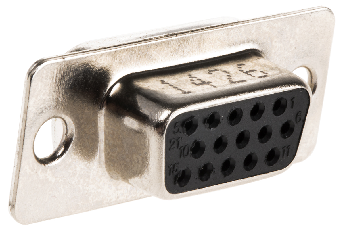 Amphenol Communications Solutions 15 Way Panel Mount D-sub Connector Socket, 2.29mm Pitch