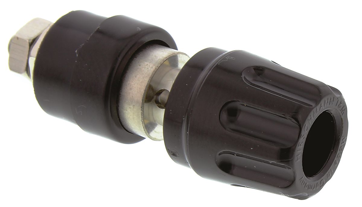 Hirschmann Test & Measurement 35A, Black Binding Post With Brass Contacts and Nickel Plated