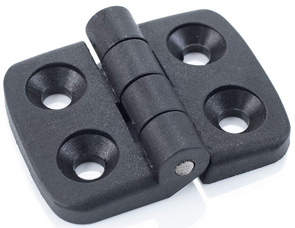 RS PRO Matt Thermoplastic Back Flap Hinge with a Fixed Pin, Screw Fixing, 39mm x 30mm x 9mm