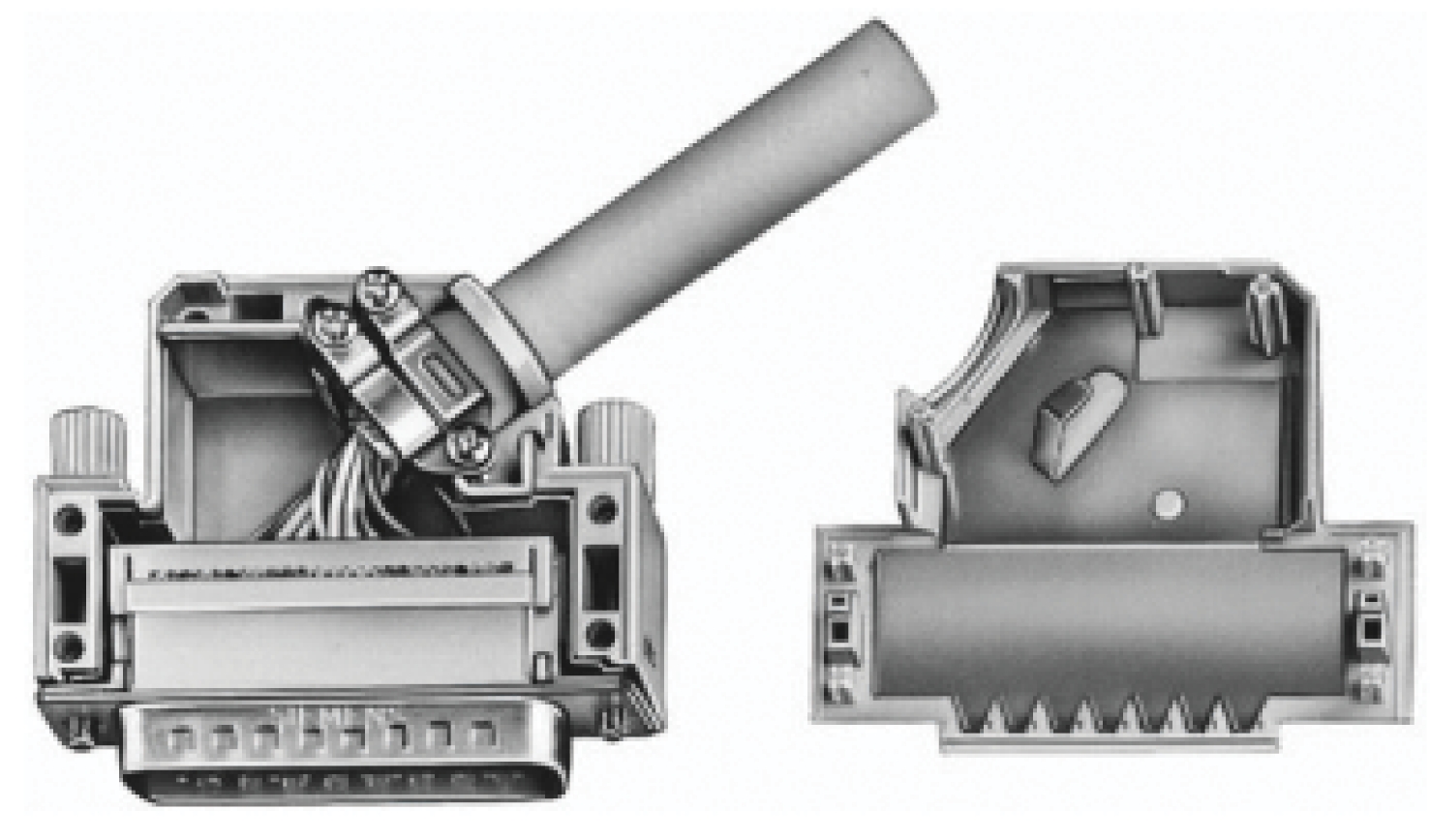 TE Connectivity Polymer Angled D Sub Backshell, 9 Way