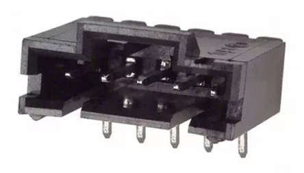 TE Connectivity AMPMODU MTE Series Right Angle Through Hole PCB Header, 5 Contact(s), 2.54 mm Pitch, 1 Row, Shrouded