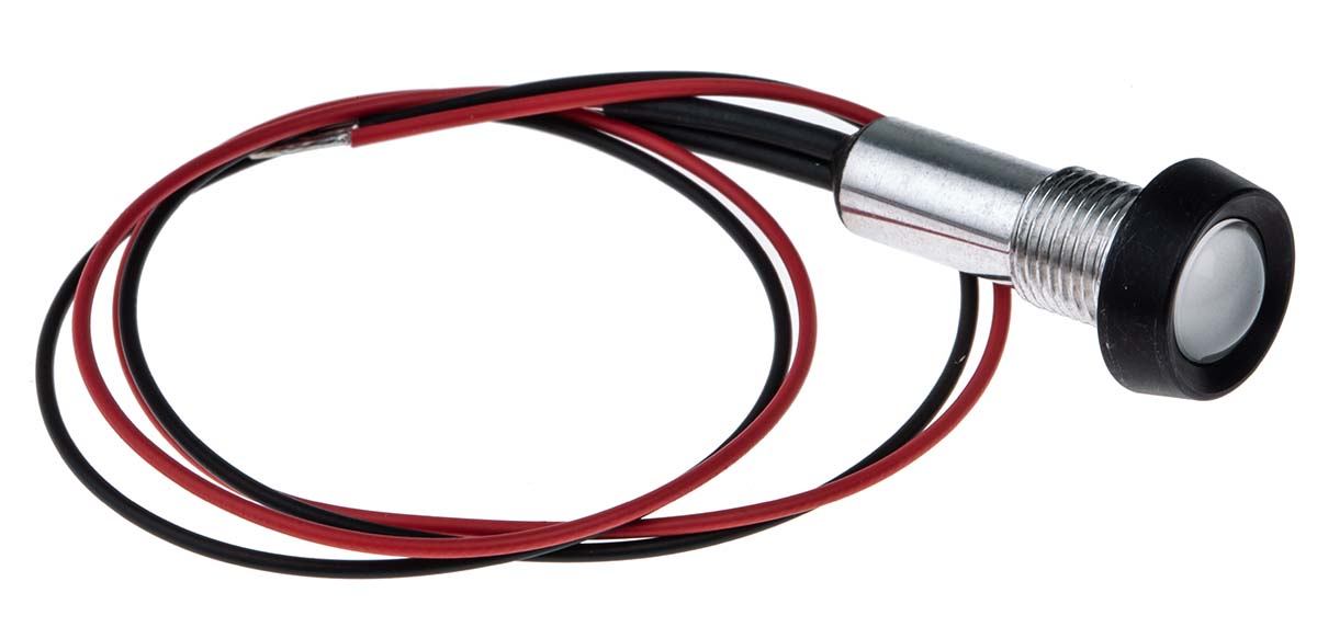Oxley Green Panel Mount Indicator, 3.6V, 8mm Mounting Hole Size, Lead Wires Termination, IP68