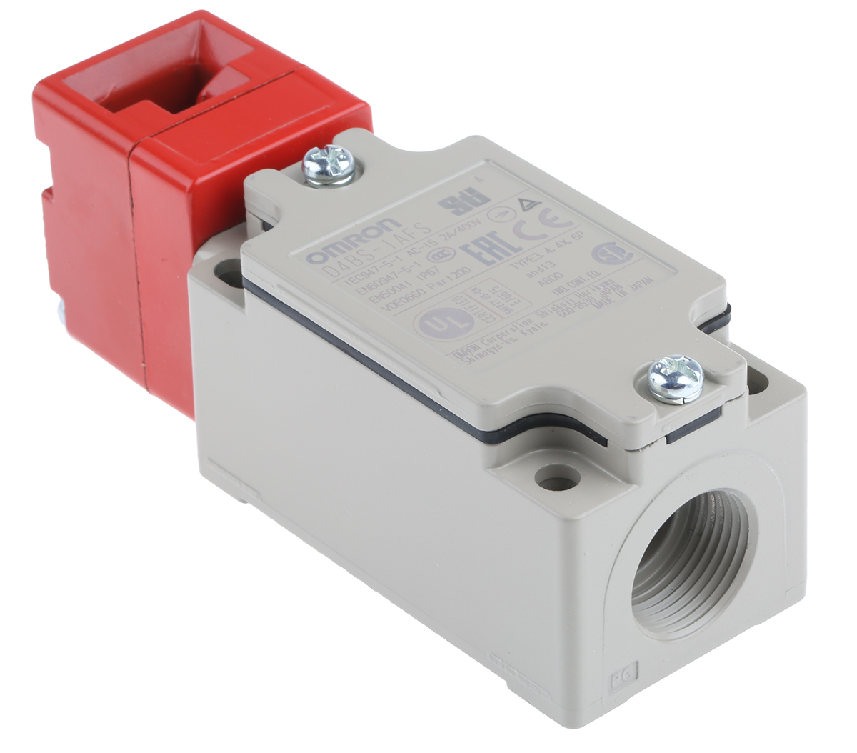 Omron D4BS Series Safety Interlock Switch, 2NC, IP67, Plastic Housing, 400V ac Max, 2A Max