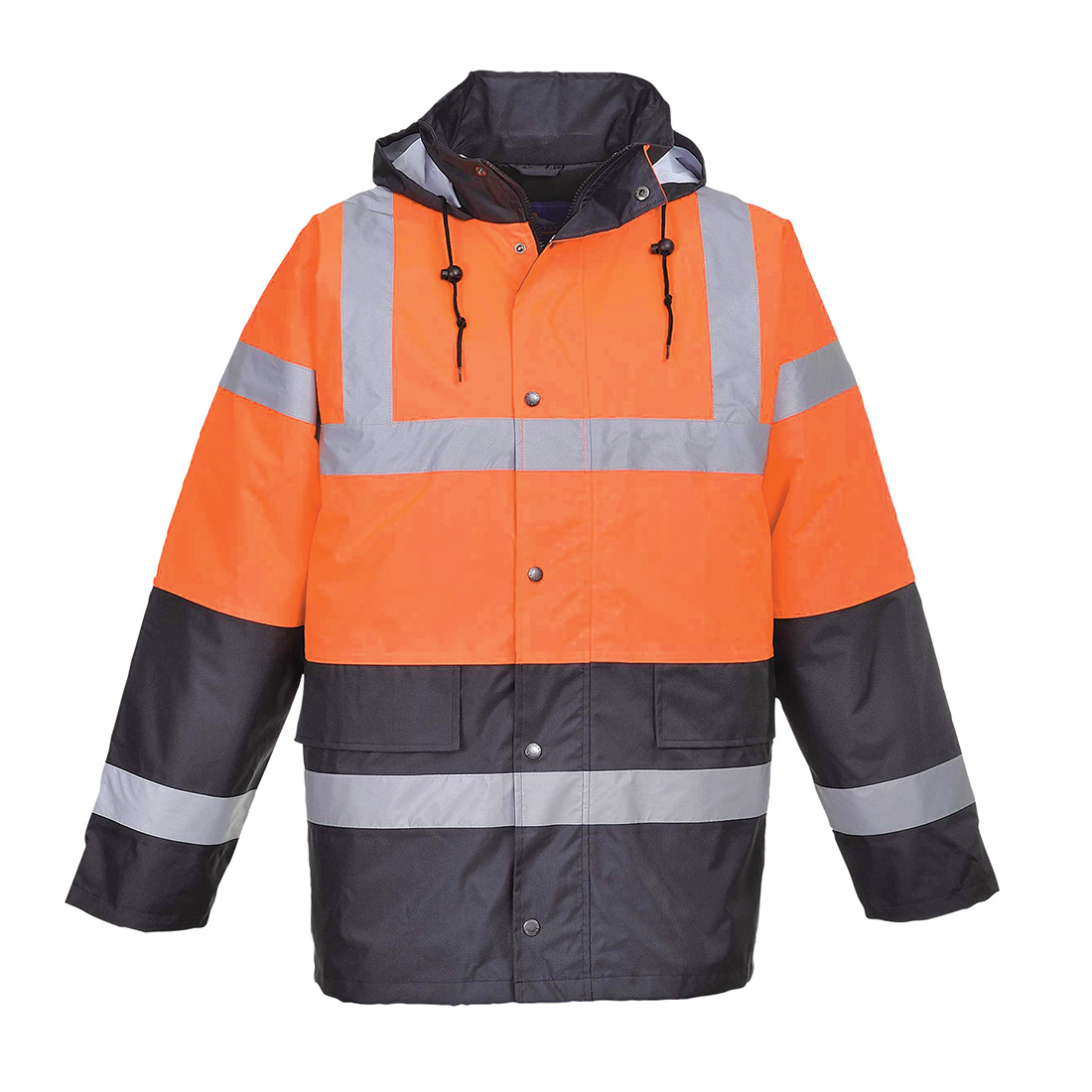 Portwest S467 Black/Green/White/Yellow Unisex Hi Vis Winter Jacket, L