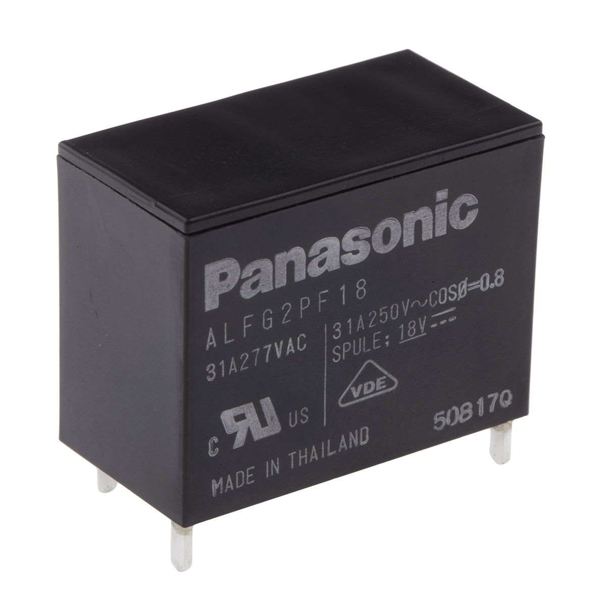 Panasonic PCB Mount Power Relay, 18V dc Coil, 31A Switching Current, SPST