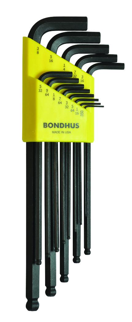 Bondhus 13 piece L Shape Imperial Hex Key Set, 0.050 → 3/8in