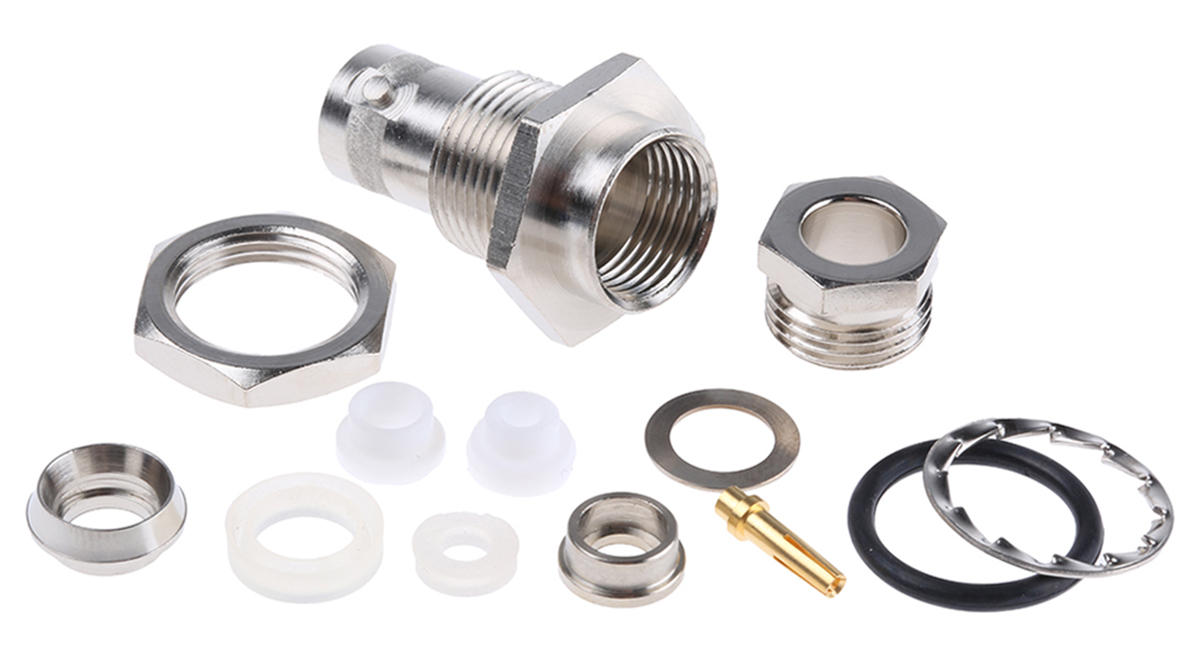 Telegartner, Jack Panel Mount BNC Connector, 75Ω, Clamp Termination, Straight Body