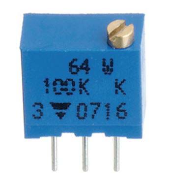 2kΩ, Through Hole Trimmer Potentiometer 0.25 W @ 85 °C Top Adjust TT ElectronicsBI, 64