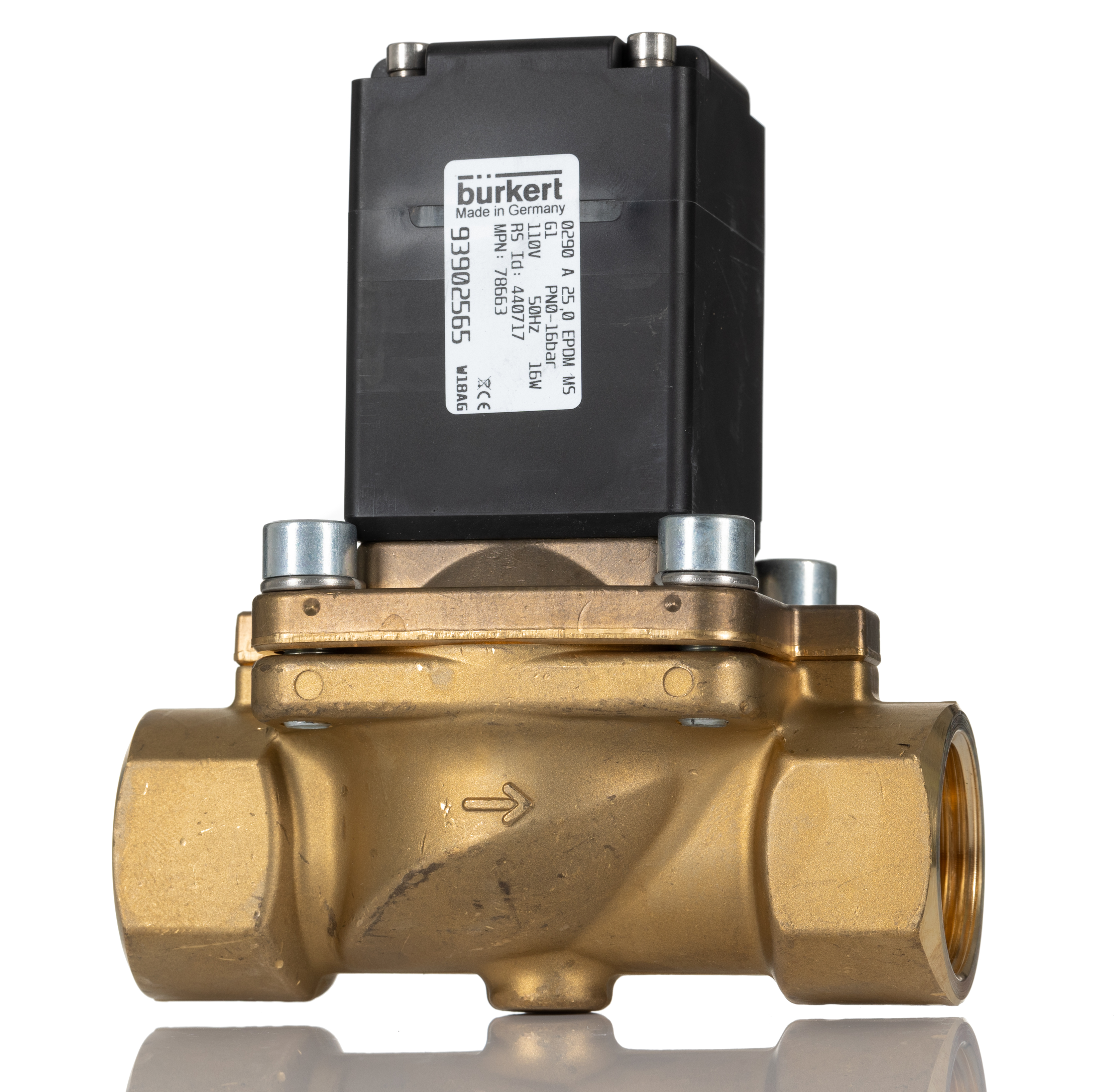Burkert Solenoid Valve 078663, 2 Port, NC, 110 V ac