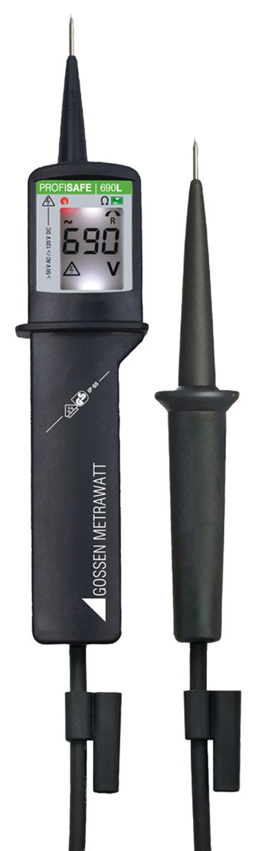 Gossen Metrawatt PROFISAFE 690L, LCD Voltage tester, 690V ac/dc, Continuity Check, Battery Powered, CAT III 690V