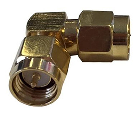 RF Solutions Right Angle 50Ω RF Adapter SMA Plug to SMA Plug 6GHz