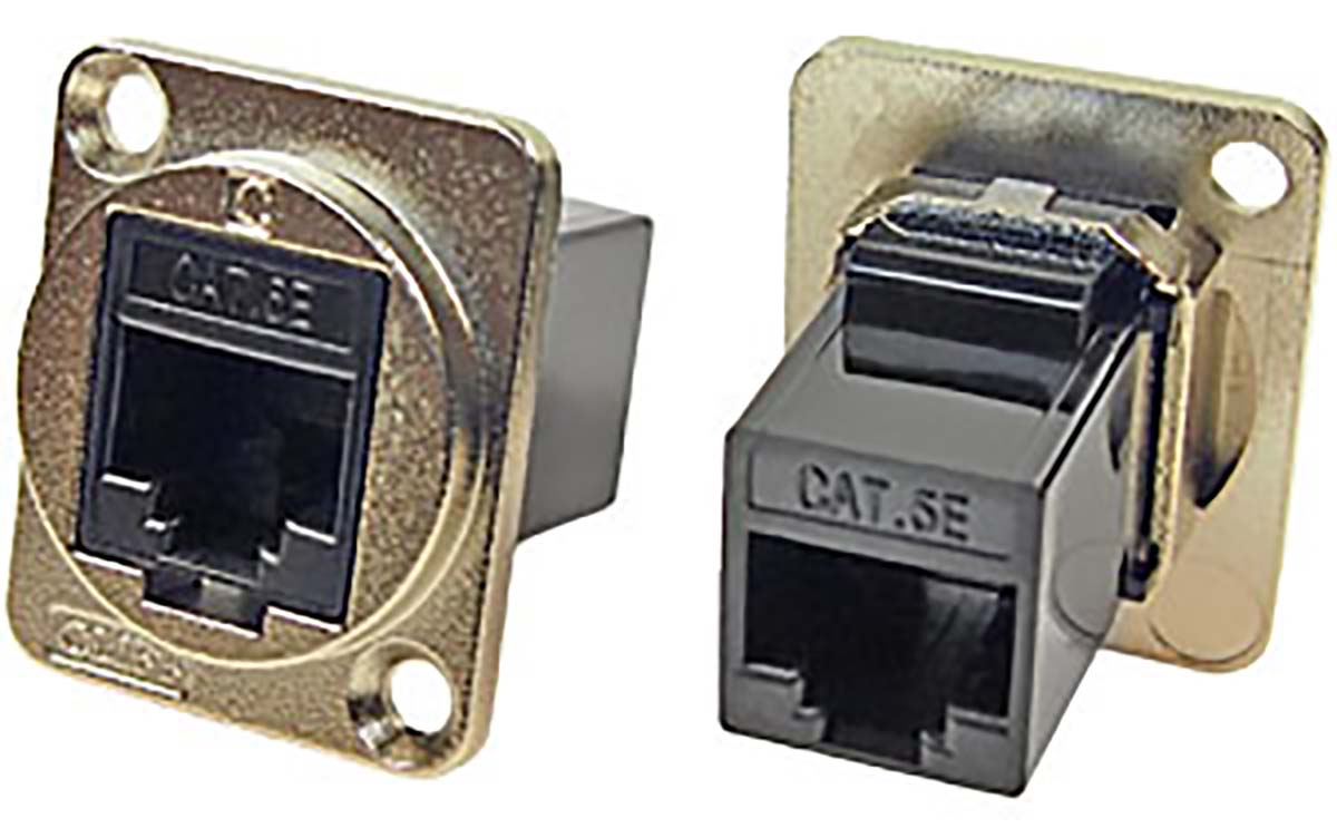 RS PRO Single-Port RJ45 Feedthrough Connector, Cat5e, FTP