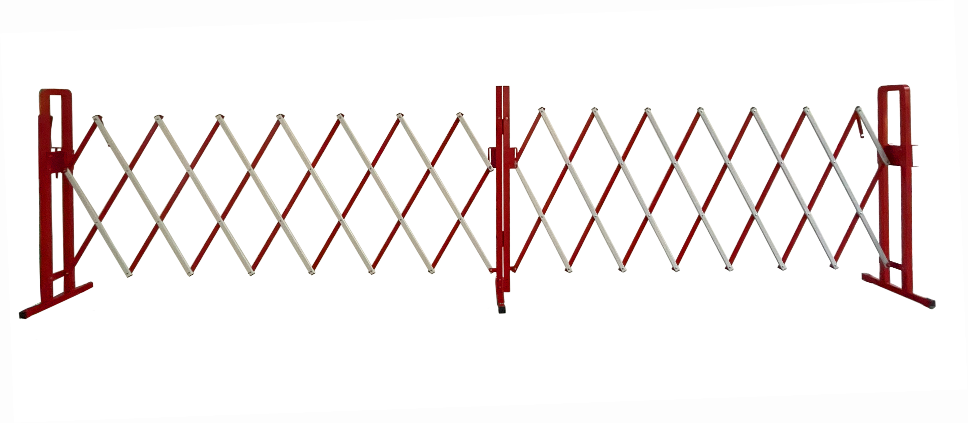 Viso Red & White Steel Extendable Barrier, 4m, White Tape