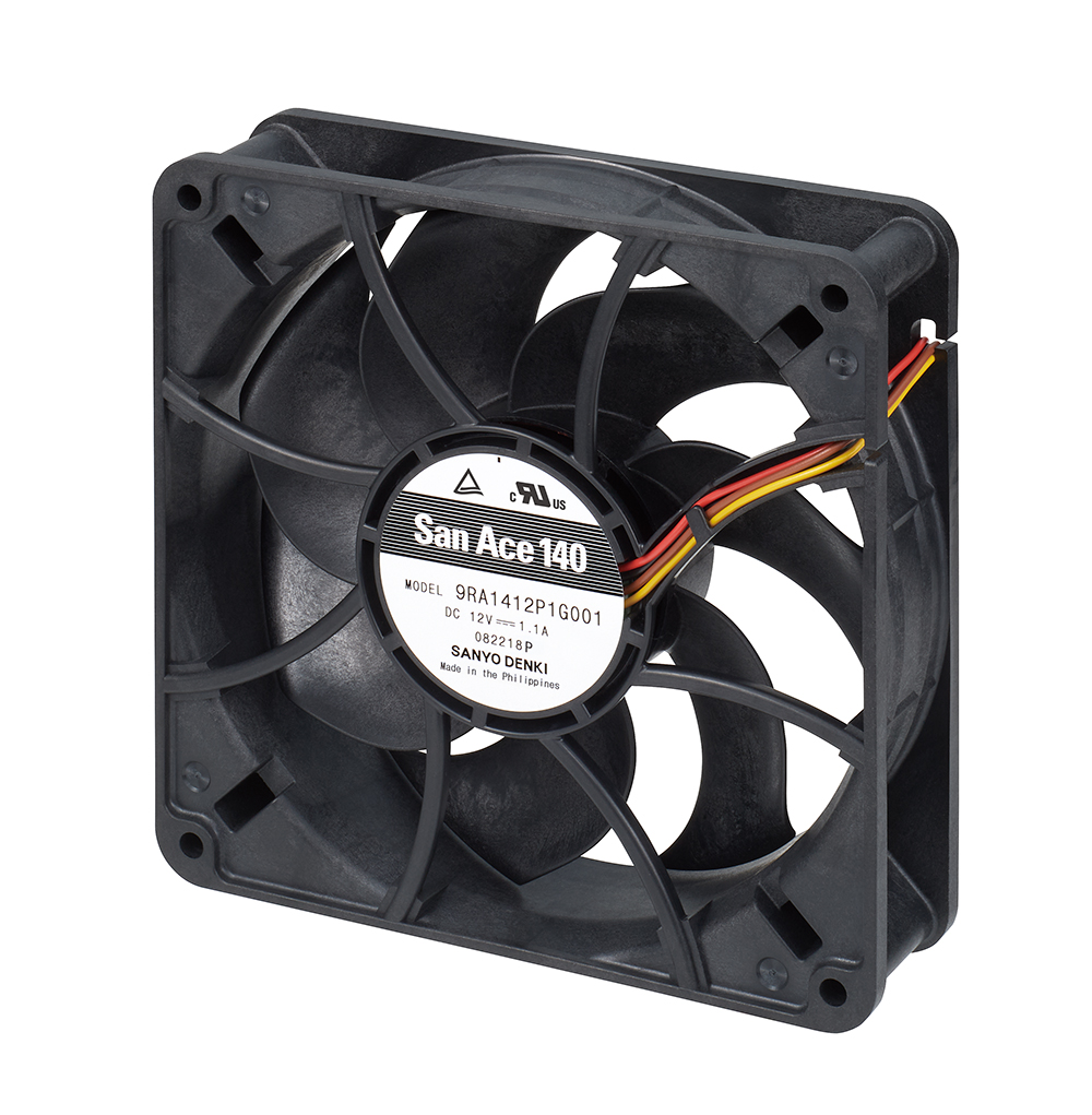 Sanyo Denki Axial Fan, 12 V dc, dc Operation, 3.2m³/min, 2.3W, 190mA Max, 140.8 x 140.8 38.5mm