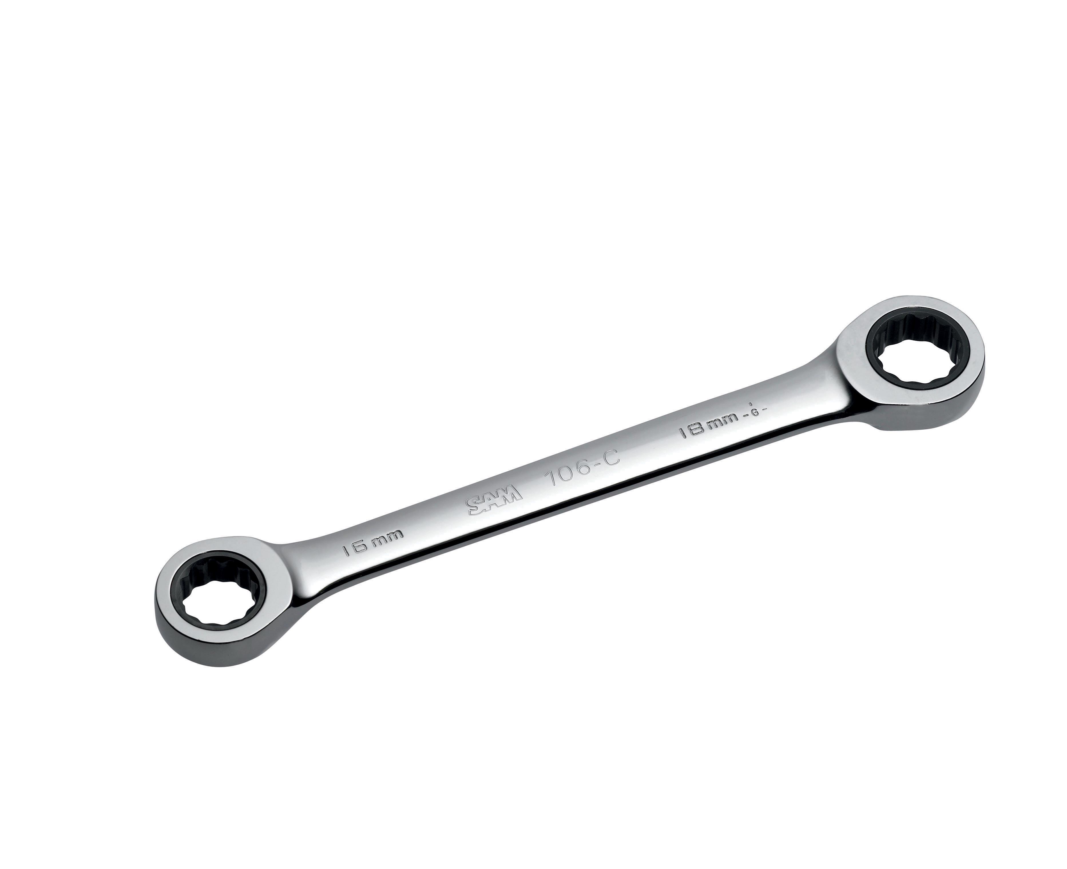 SAM 106C Series Ratchet Ring Spanner, 12mm, Metric, 166 mm Overall