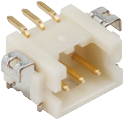 Hirose DF13 Series Right Angle Surface PCB Header, 3 Contact(s), 1.25 mm Pitch, 1 Row, Shrouded