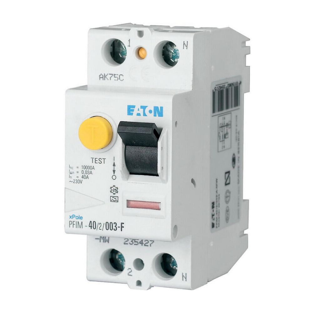 Eaton PFIM RCCB, 40A, 2 Pole, 300mA, Type F, Type G, 230V ac