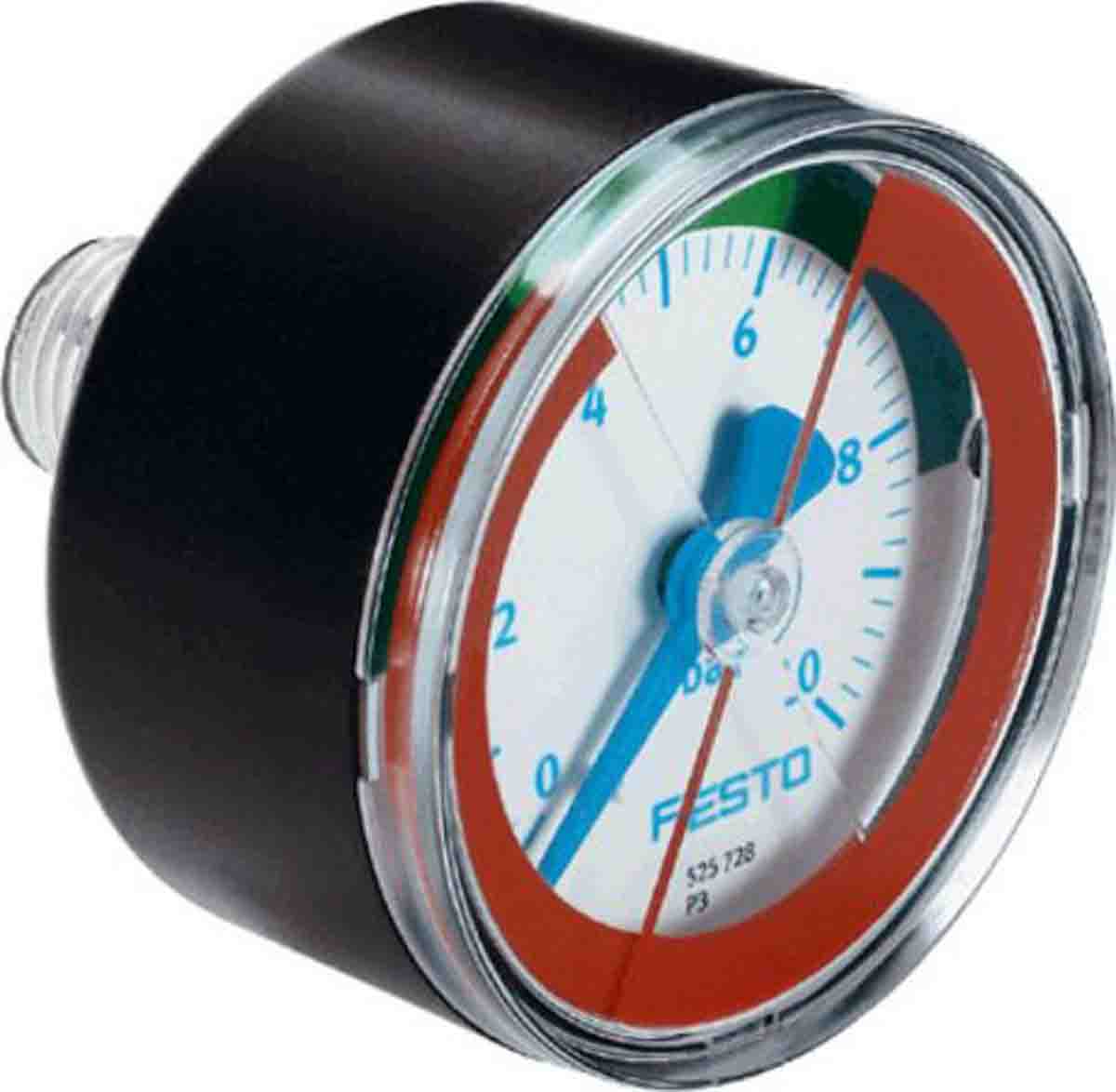 Festo R 1/4 Analogue Pressure Gauge 10bar Back Entry 50mm Outside Diameter