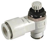 SMC AS Series Threaded Speed Controller, NPT 1/8 Inlet Port x 5/32in Tube Outlet Port