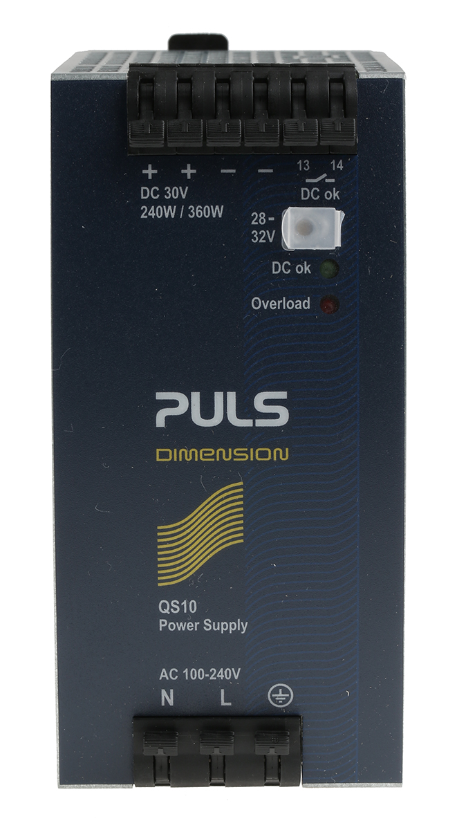 PULS DIMENSION Q Switched Mode DIN Rail Power Supply, 100 → 240V ac ac Input, 30V dc dc Output, 8A Output, 240W