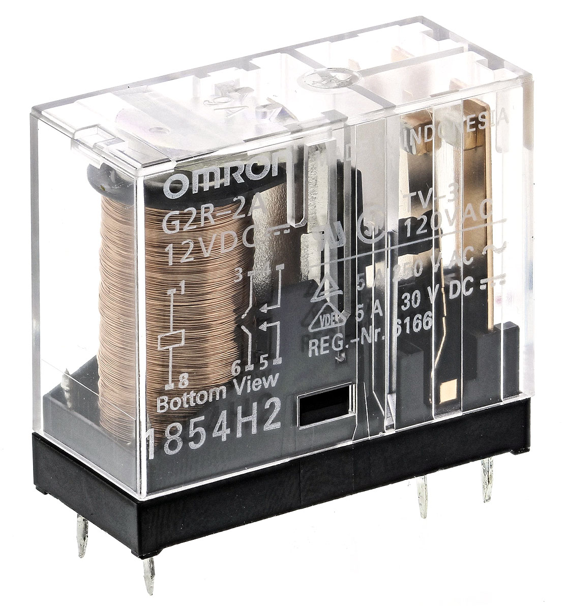 Omron PCB Mount Power Relay, 12V dc Coil, 5A Switching Current, DPST