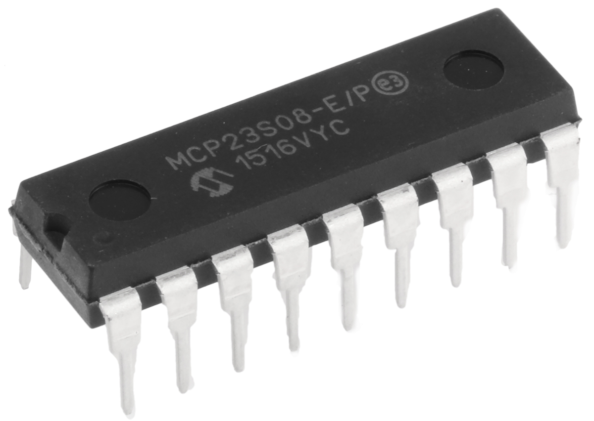 Microchip 8-Channel I/O Expander SPI 18-Pin PDIP, MCP23S08-E/P