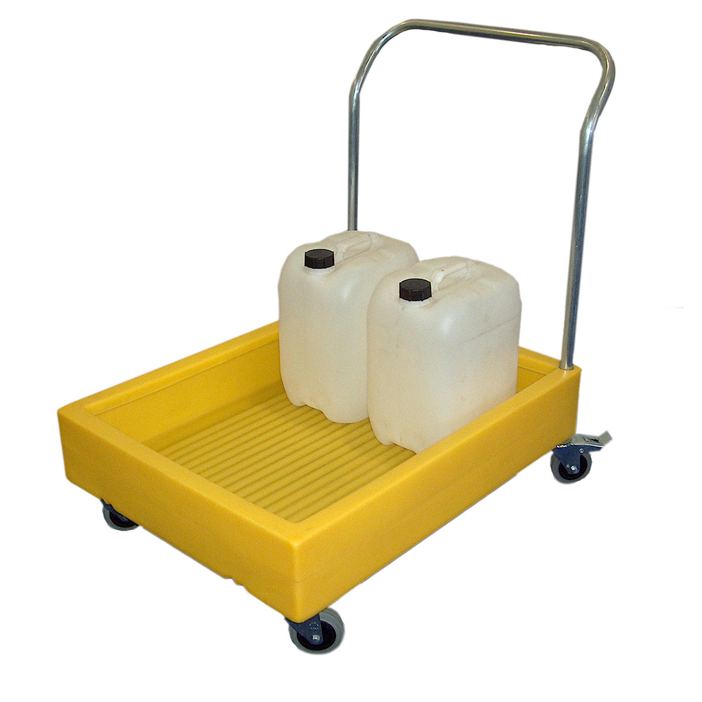 Ecospill Ltd Solid-Sided PE Platform Trolley, 1000 x 700 x 300mm, 300kg Load