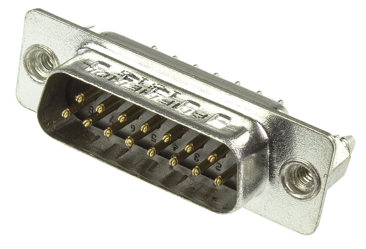 Amphenol Communications Solutions L717DS 15 Way Through Hole D-sub Connector Plug, 2.77mm Pitch, with 4-40 UNC,