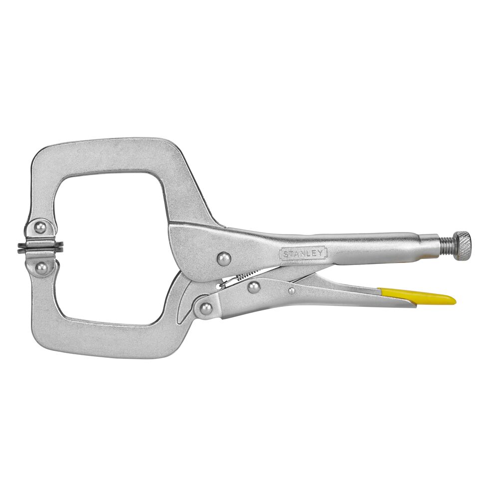 Stanley 0-84-816 4-Piece Locking Pliers, 185 mm Overall, Bent, Flat Tip, 9in Jaw