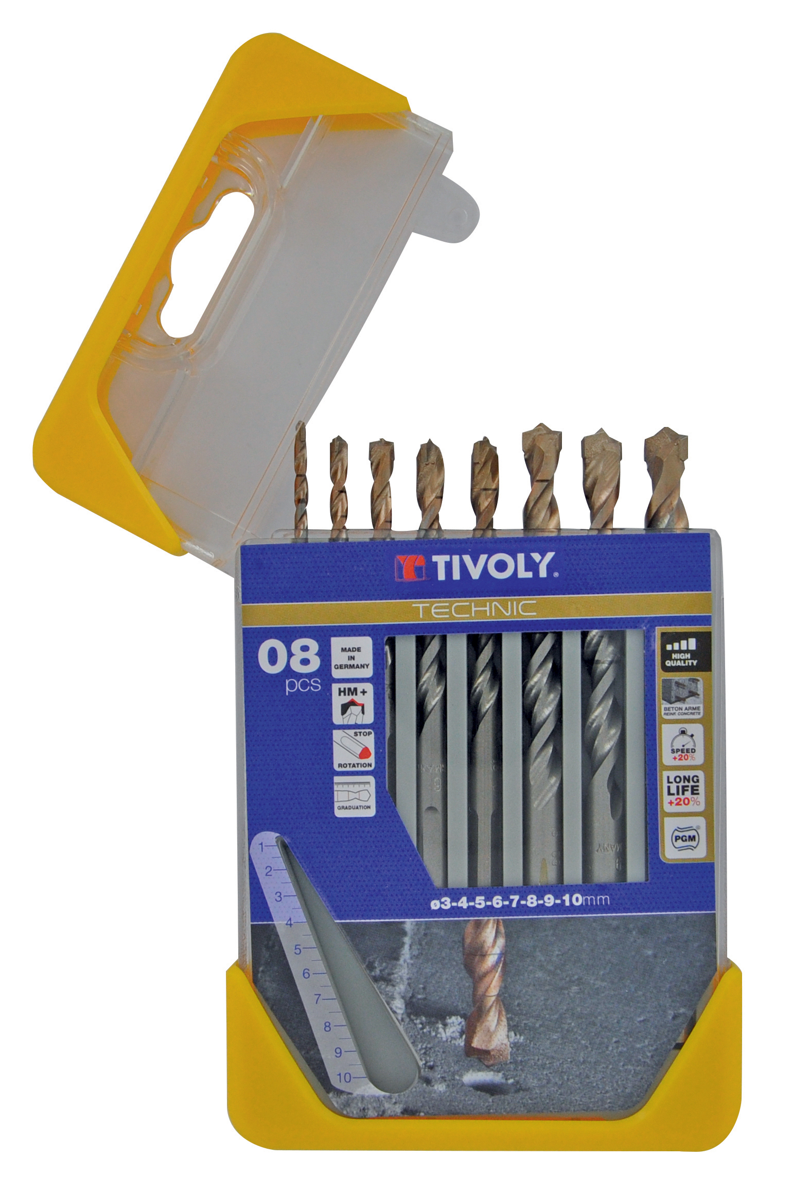 Tivoly 8-Piece, 10mm Max, 3mm Min