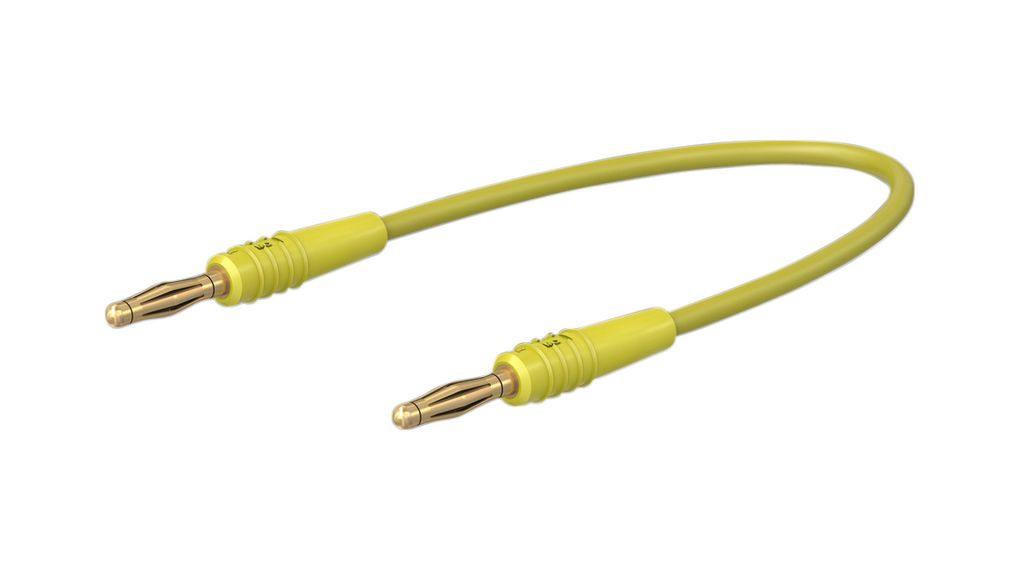 Staubli Test lead, 10A, 30 → 60V, Yellow, 60cm Lead Length