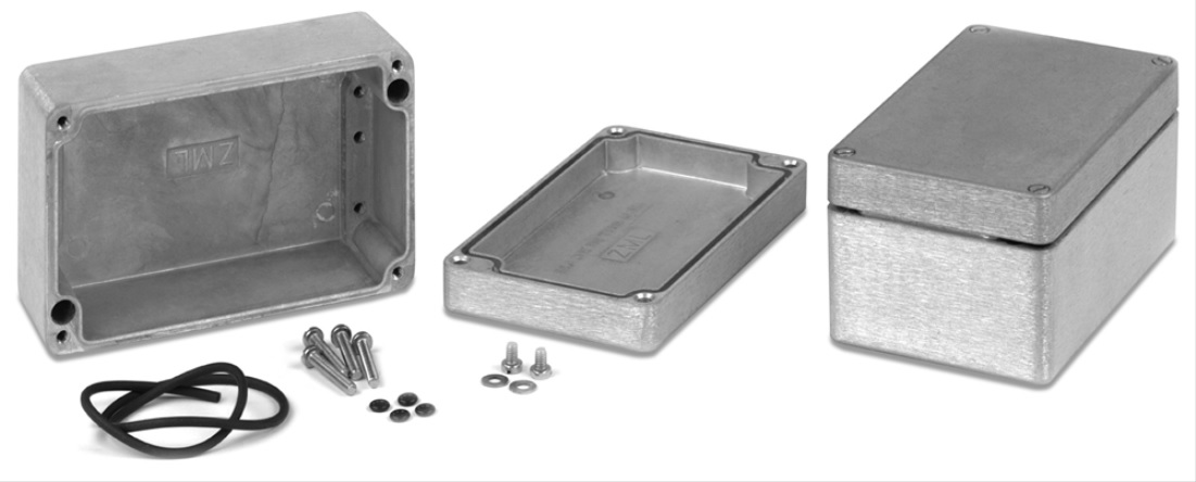 Hammond 1590Z Series Grey Die Cast Aluminium Alloy Enclosure, Flanged, Grey Lid, 200 x 80 x 60mm