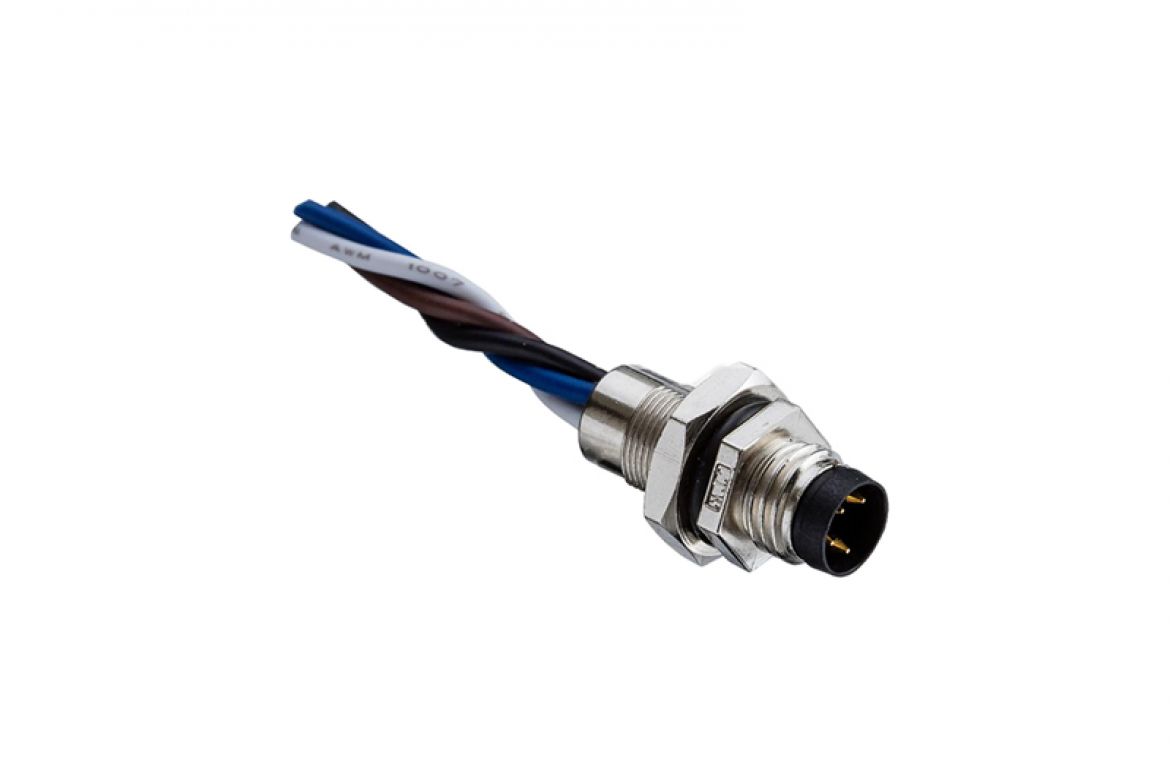 Amphenol Industrial Industrial Circular Connector, 3 Contacts, Threaded, M8 Connector, Plug, Male, IP67, M Series