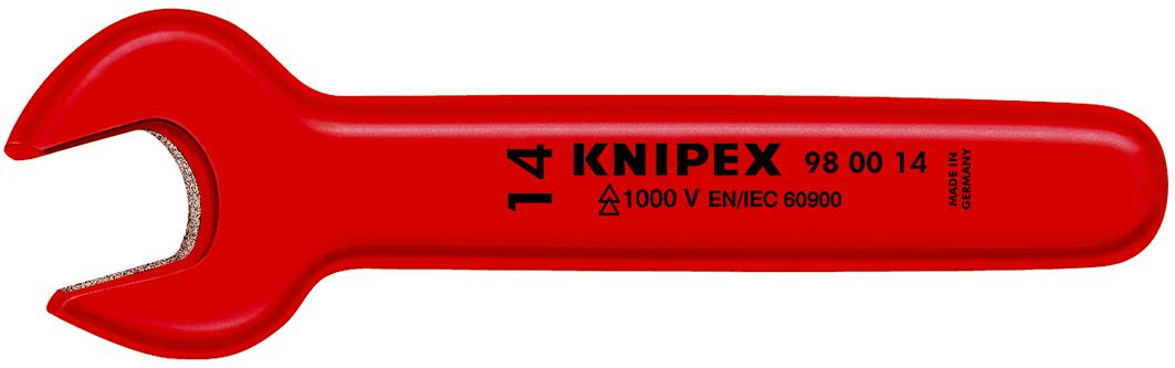 Knipex Open-end Wrench, 12mm, Metric, 125 mm Overall, VDE/1000V