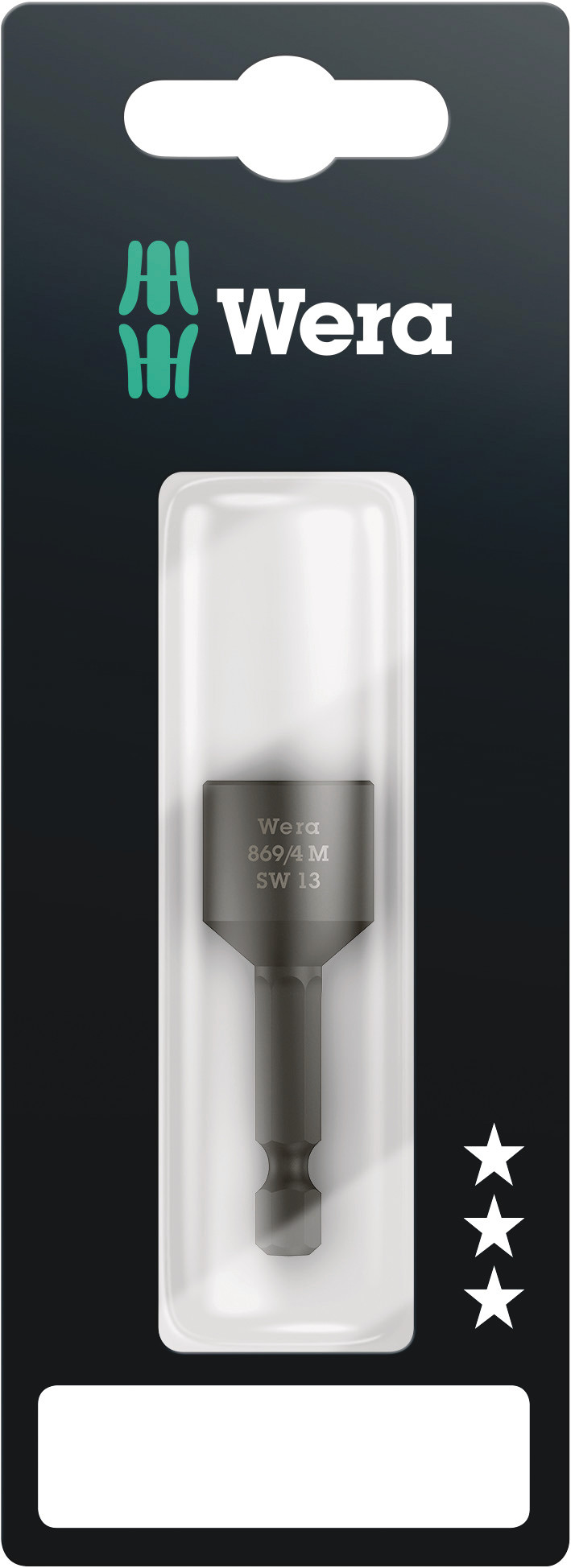 Wera Hexagon Screwdriver Bit, 13 mm Tip