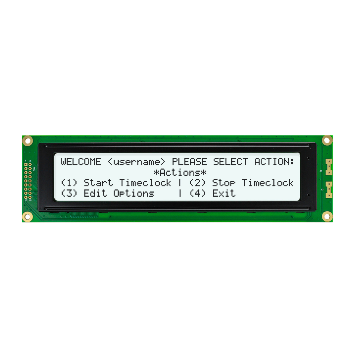 NEWHAVEN DISPLAY INTERNATIONAL NHD-0440WH-ATFH-JT# Alphanumeric LCD Alphanumeric Display, White on, 4 Rows by 40