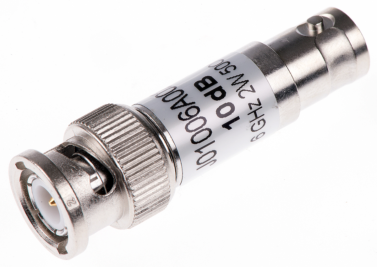 Telegartner 50 Ω, 75 Ω RF Attenuator BNC Connector BNC Plug to BNC Socket 10dB, Operating Frequency 6GHz