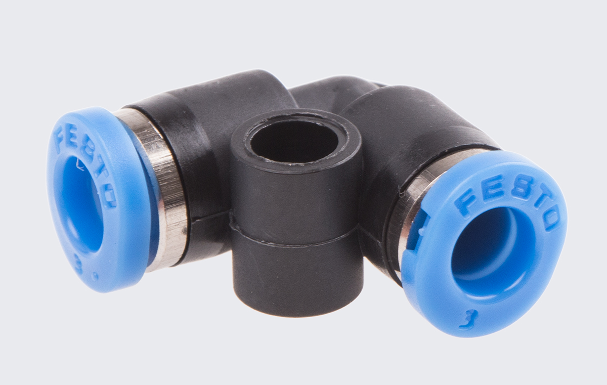 Festo QSL Series Elbow Tube-toTube Adaptor, Push In 3 mm to Push In 3 mm, Tube-to-Tube Connection Style, 153343