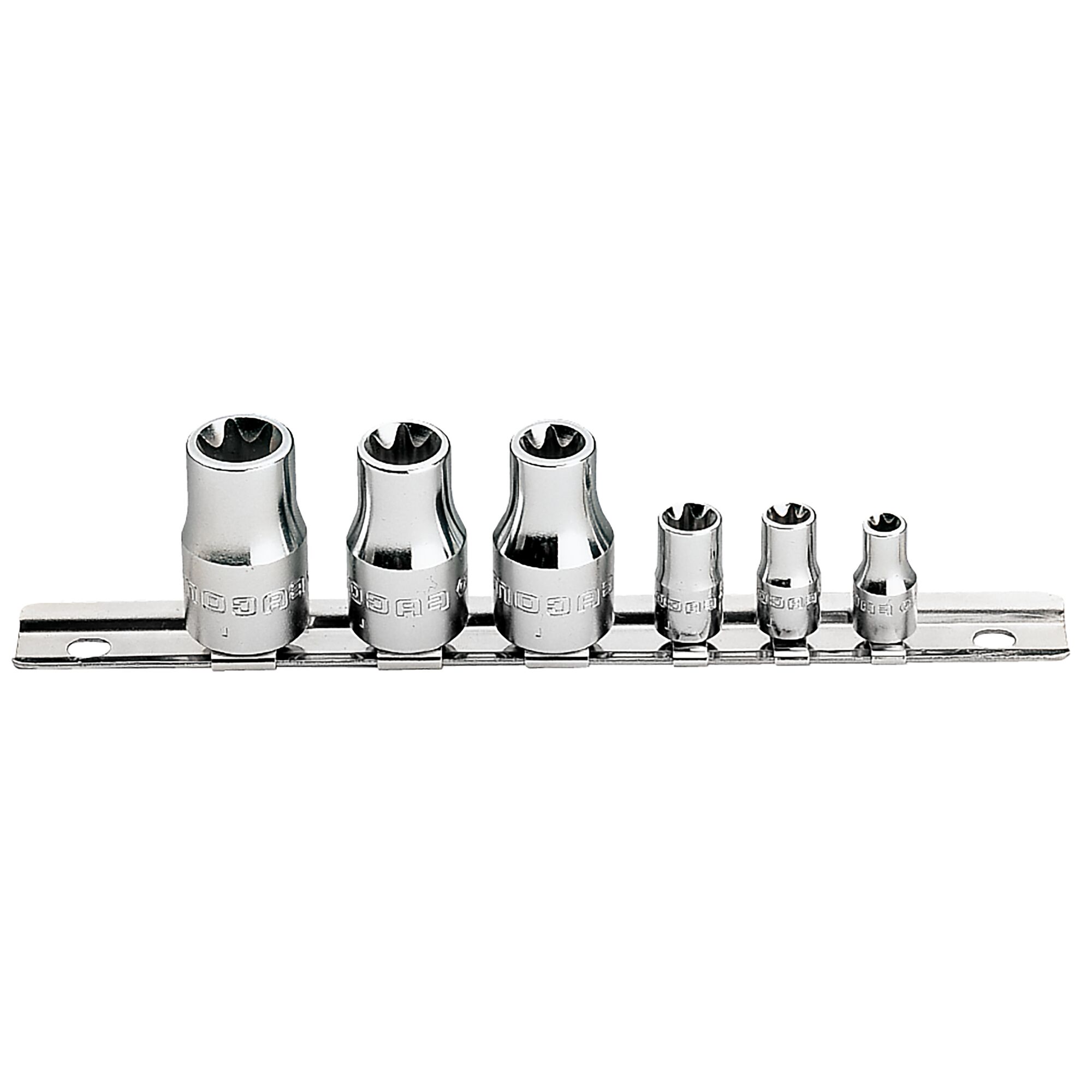 Facom 6-Piece Metric 1/2", 1/4" Standard Socket Set, Torx