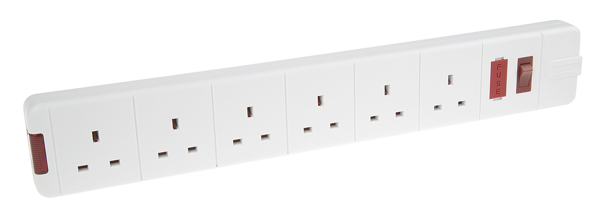 RS PRO 6 Socket Type G - British Trailing Socket, 240V