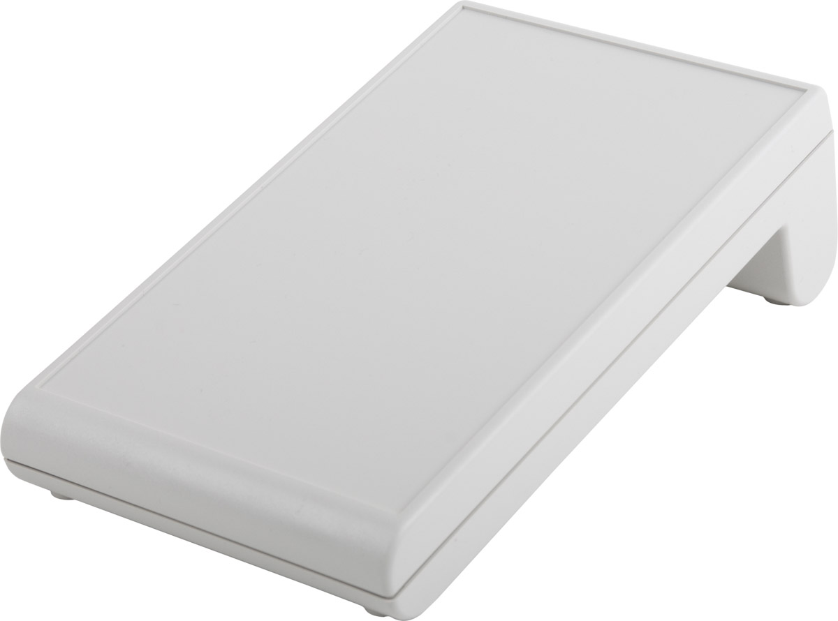 Bopla Bopult Series Light Grey ABS Desktop Enclosure, Sloped Front, 176 x 106 x 54mm