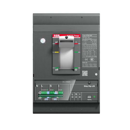 ABB, SACE Tmax XT MCCB Molded Case Circuit Breaker 3P 400A, Breaking Capacity 70 kA, Fixed Mount