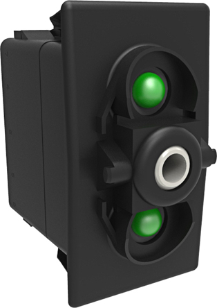 Carling Technologies Illuminated DPST, (On)-Off-(On) Rocker Switch Panel Mount