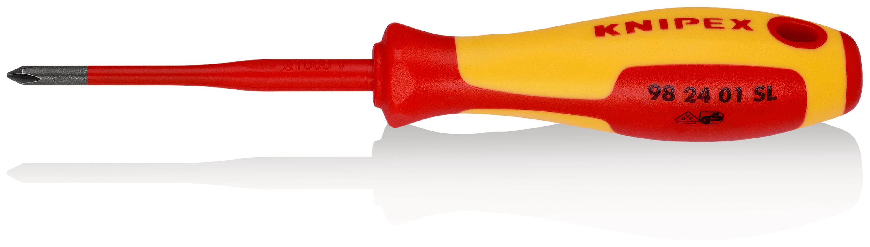 Knipex Phillips Insulated Screwdriver, PH1 Tip, 80 mm Blade, VDE/1000V, 187 mm Overall
