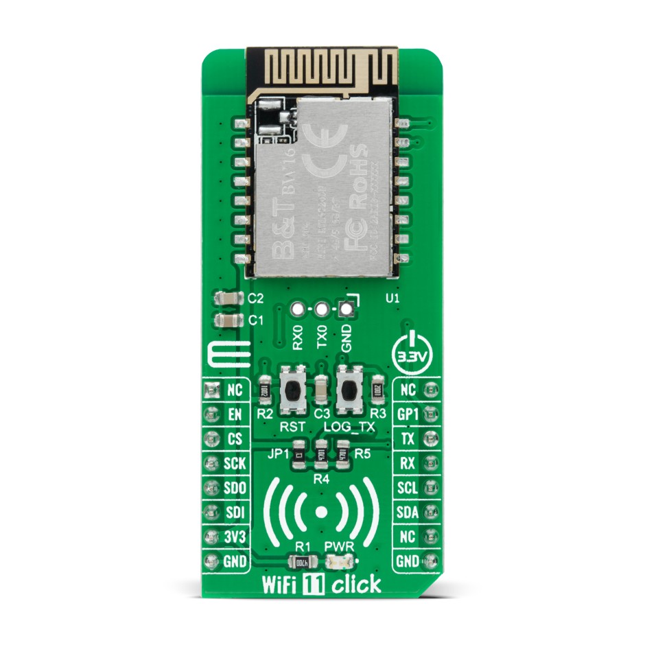 MikroElektronika WiFi 11 Click BW16 WiFi Development Kit for Bluetooth Gateway, Industrial Wireless Control 5GHz