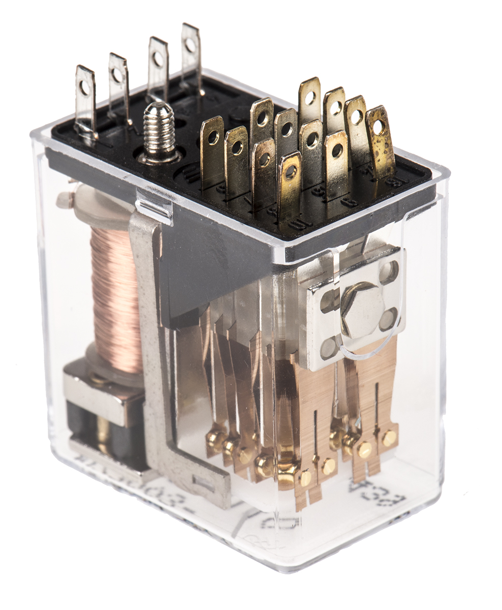 TE Connectivity Plug In Latching Signal Relay, 24V dc Coil, 3A Switching Current, 4PDT