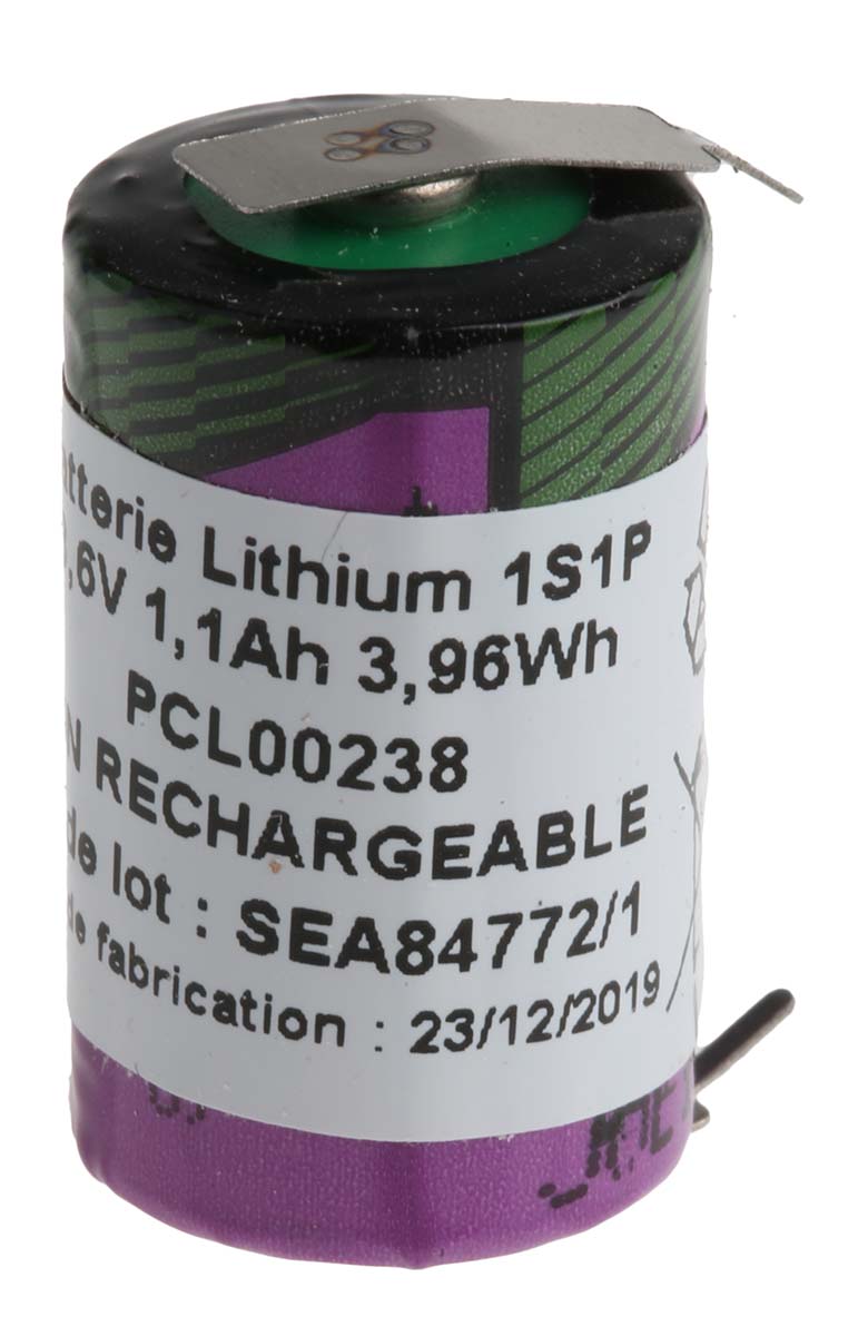 Tadiran Lithium Thionyl Chloride 3.6V, 1/2 AA Battery